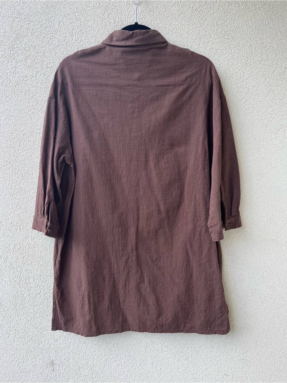 Rough Cotton Chocolate Brown Button Up Shirt - Picture 2 of 6